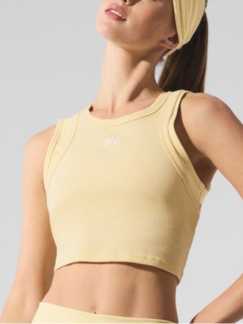 Alo Yoga Aspire Tank in Warm Butter
